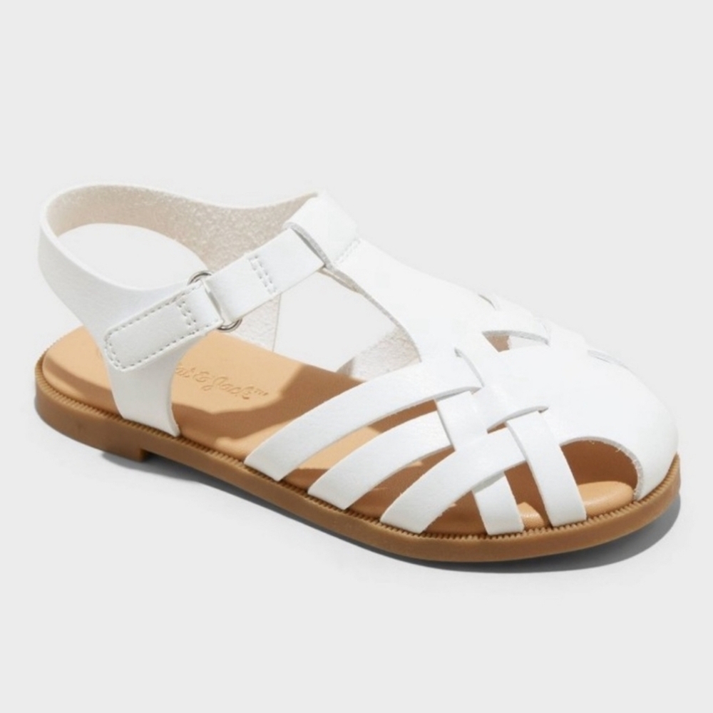 NWT Cat & Jack White Ella Sandals with Velcro closure
